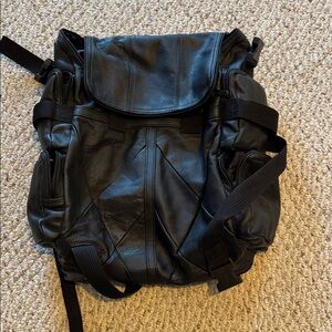Black Leather Backpack